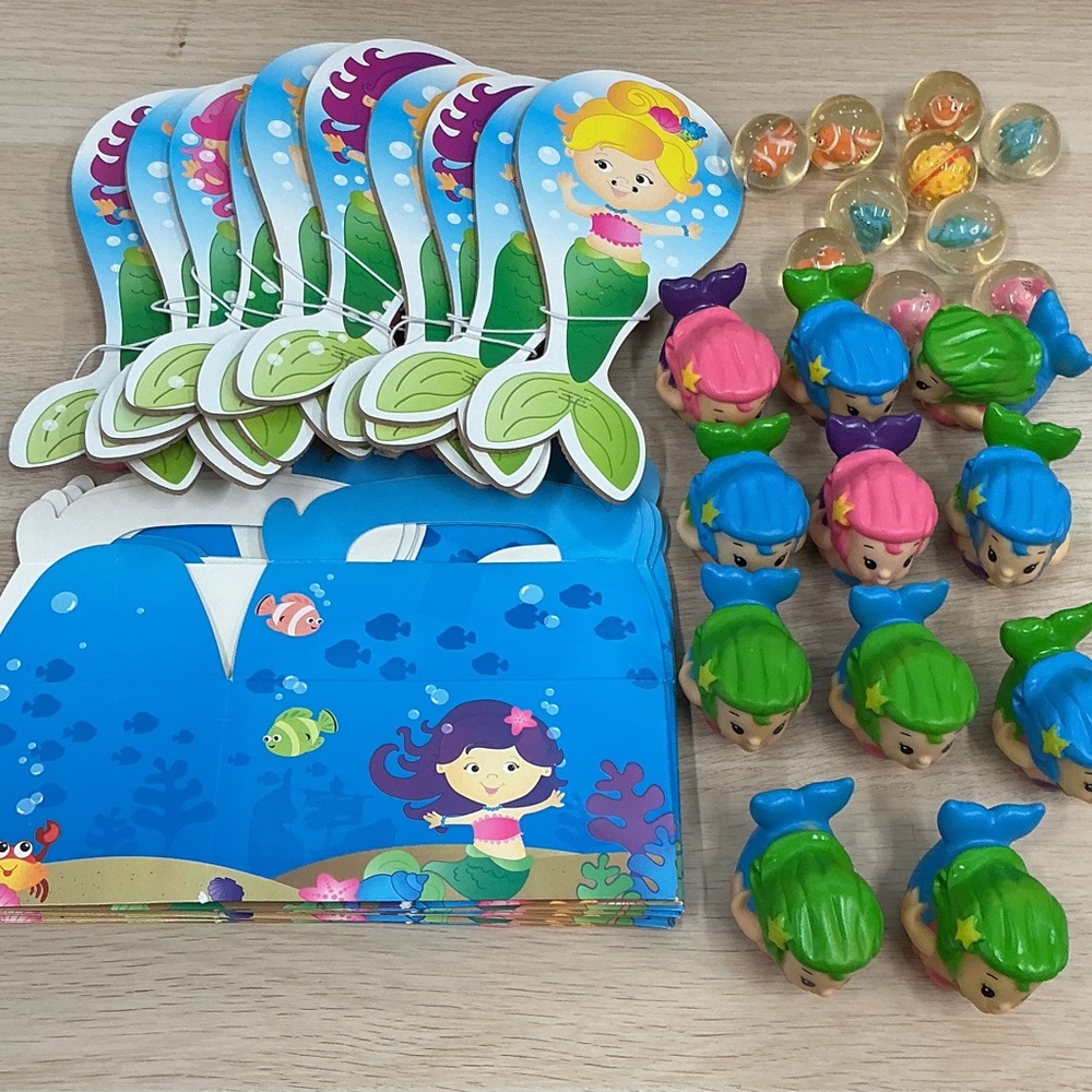 Mermaid Party Favor Set with Green and Blue Accents